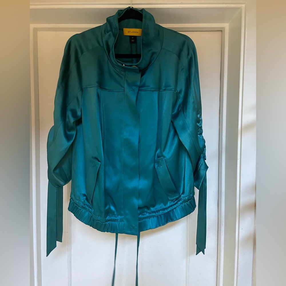 Beautiful Blue Silky St. John Jacket
